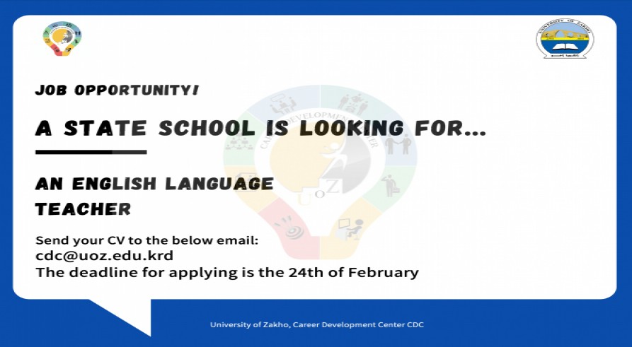 Job opportunity! Basic Education English Teacher