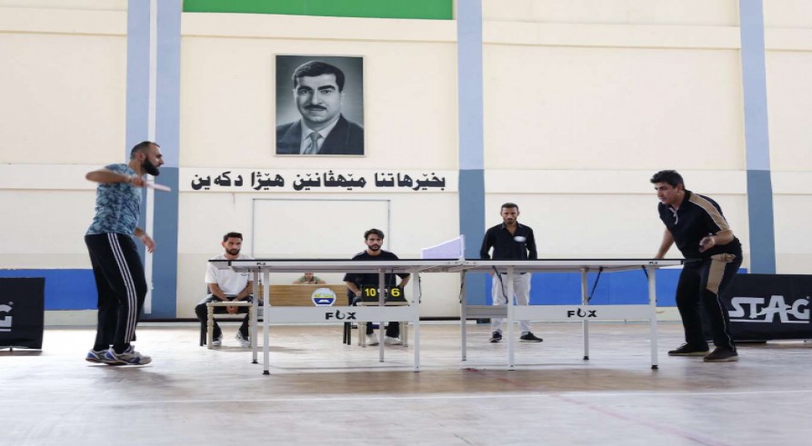 At the University of Zakho, a table tennis tournament was held for university staff and students.