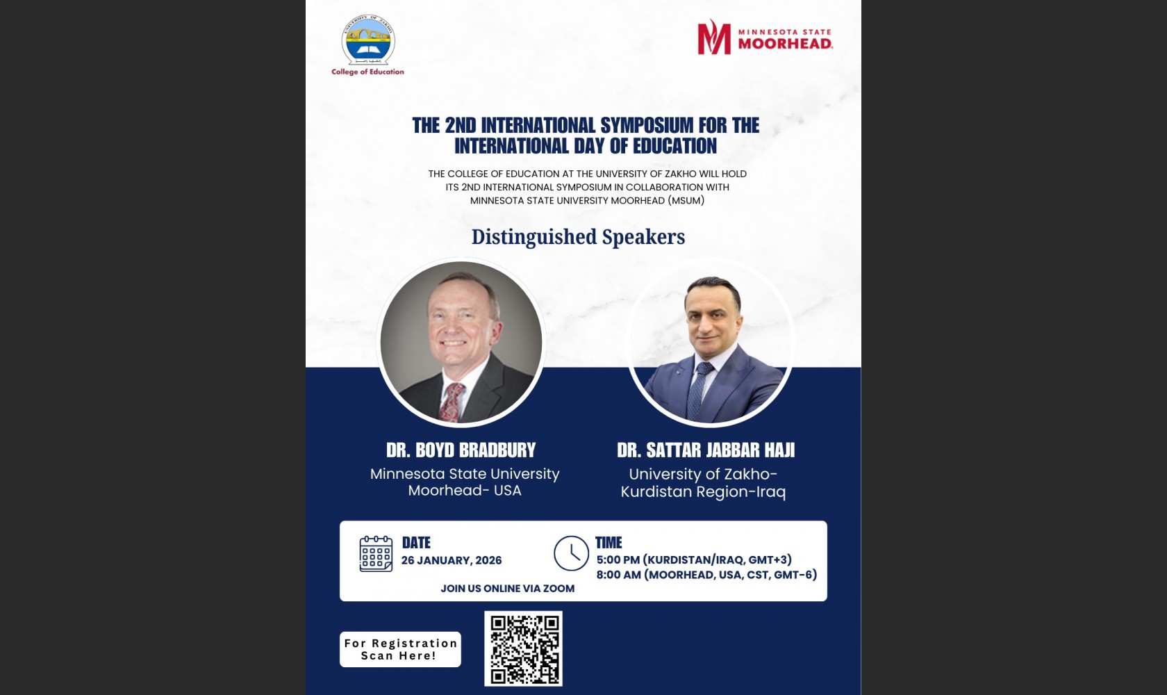 The College of Education at the University of Zakho will hold its 2nd International Symposium in celebration of the International Day of Education
